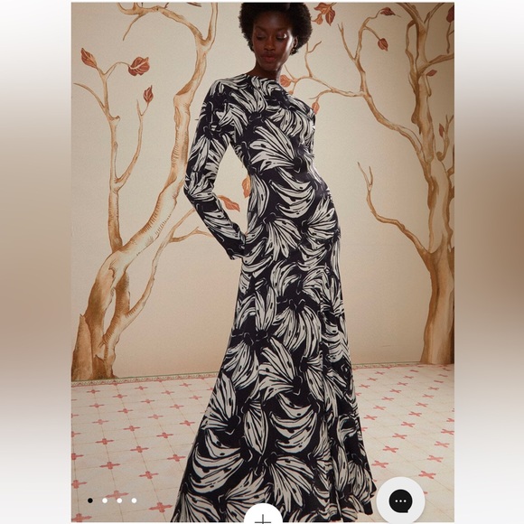 FARM Rio Black Bossa Banana Lenzing™ Ecovero™ Viscose Midi Dress - Picture 3 of 5